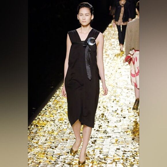 Dries Von Noten mocha brown floral size 38 runaway dress - Picture 4 of 9